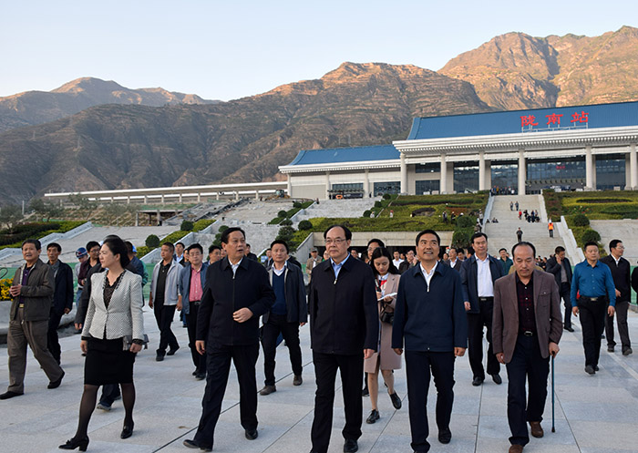 全國(guó)、省市政協(xié)委員體驗(yàn)蘭渝鐵路、視察階州廣場(chǎng)